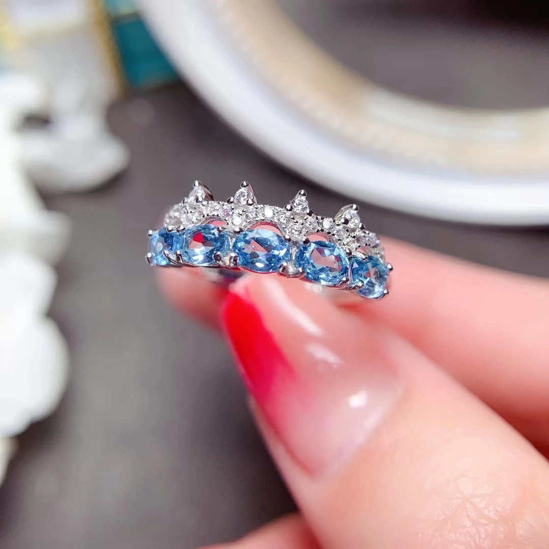 

Vintage Sterling Silver Topaz Ring for Young Girl 3mm*4mm VVS Grade Natural Topaz Silver Ring