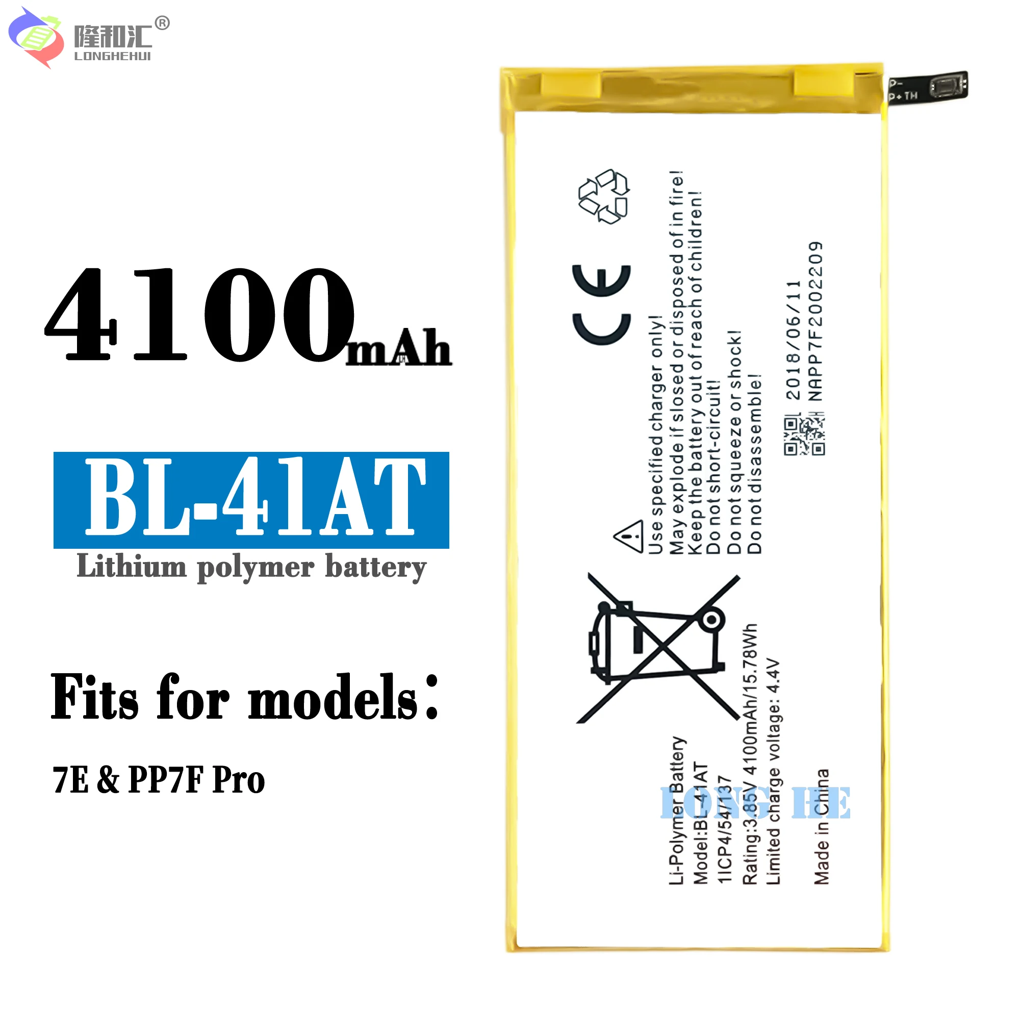 

Compatible For Tecno / 7E/ PP7F Pro BL-41AT 4100mAh Phone Battery Series