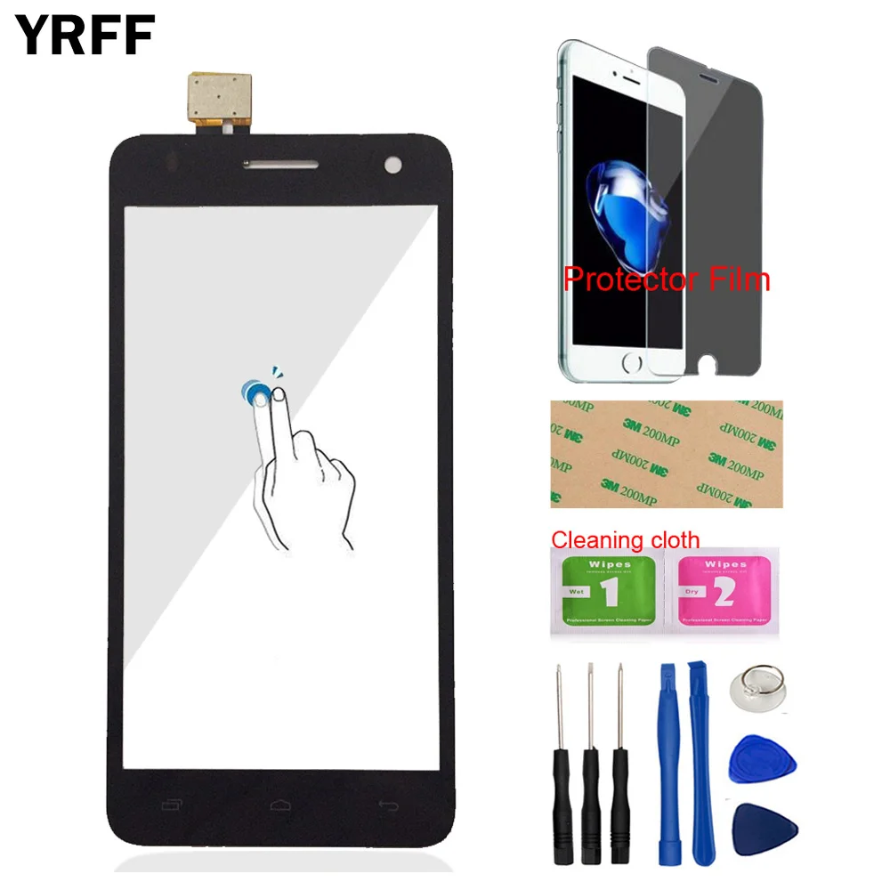 

5.0'' Mobile Touch Screen For Fly IQ4512 EVO Chic 4 Quad IQ 4512 Front Glass Touch Screen Digitizer Panel Sensor Protector Film