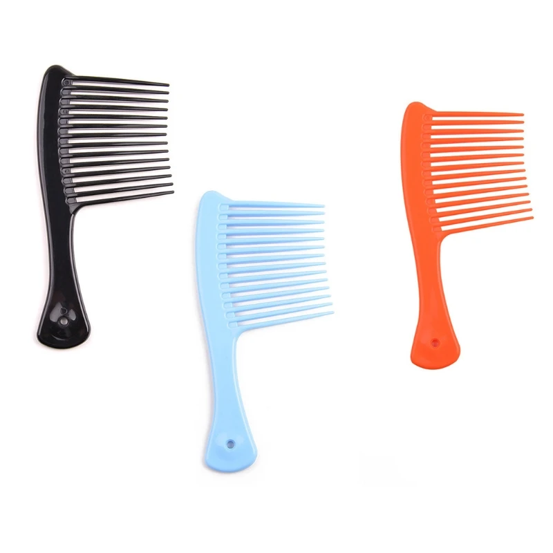 

Broadsword Wide Teeth Detangling Healthy Comb Hairdressing Brush with Handle