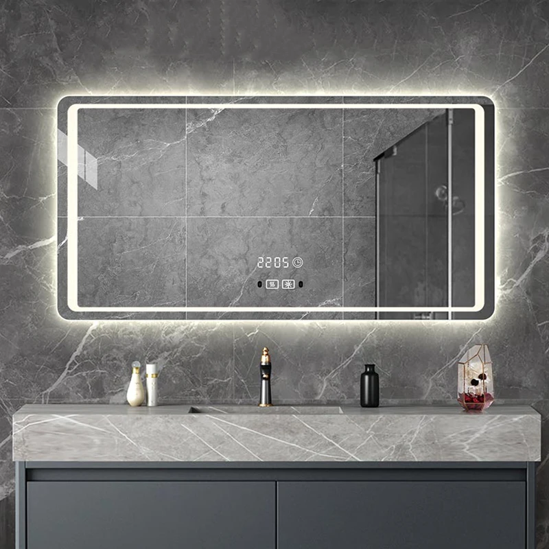 

Smart Bluetooth Bathroom Mirror Light Rectangle Modern Glass Bathroom Mirror Big Long Design Espejo Pared Bathroom Fixtures
