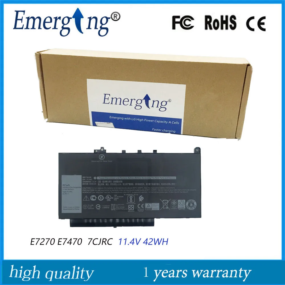 

11.4V 42WH New Original Battery 7CJRC for Dell Latitude E7270 E7470 21X15 KNM09 021X15 V6VMN 451-BBWR