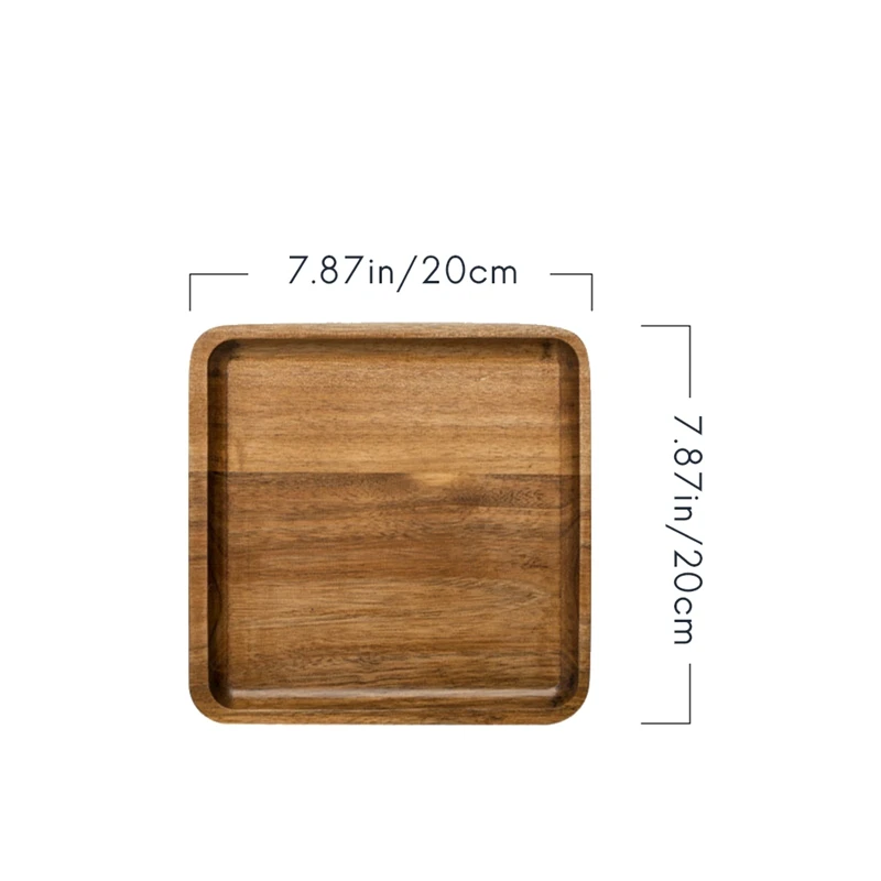 2 упаковки деревянных квадратных обеденных тарелок 7 8 дюйма квадратная