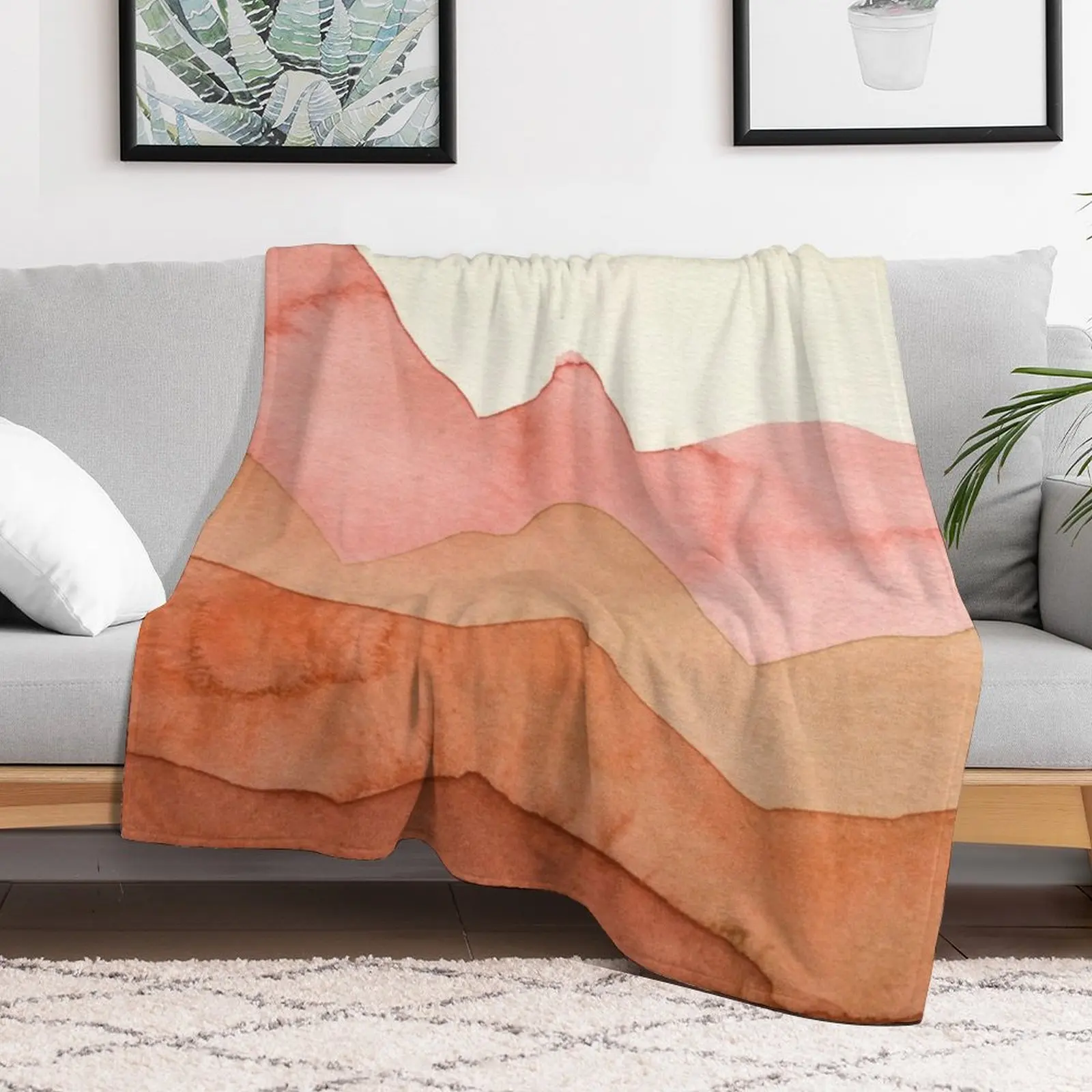 Горы в оранжевом коричневом цвете одеяло одеяла и