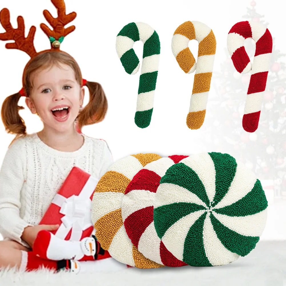 Рождественская декоративная праздничная подушка мягкая спиральная в форме