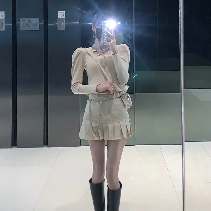 Юбка джинсовая женская летняя со складками с завышенной талией | Женская одежда