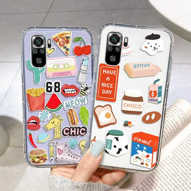 

Cartoon Transparent Case For Xiaomi Redmi Note 11 Case Redmi Note 10 9 8 7 Pro 8T 9S 10S 11S Redmi 10 9 8 7 Soft Silicone Cover