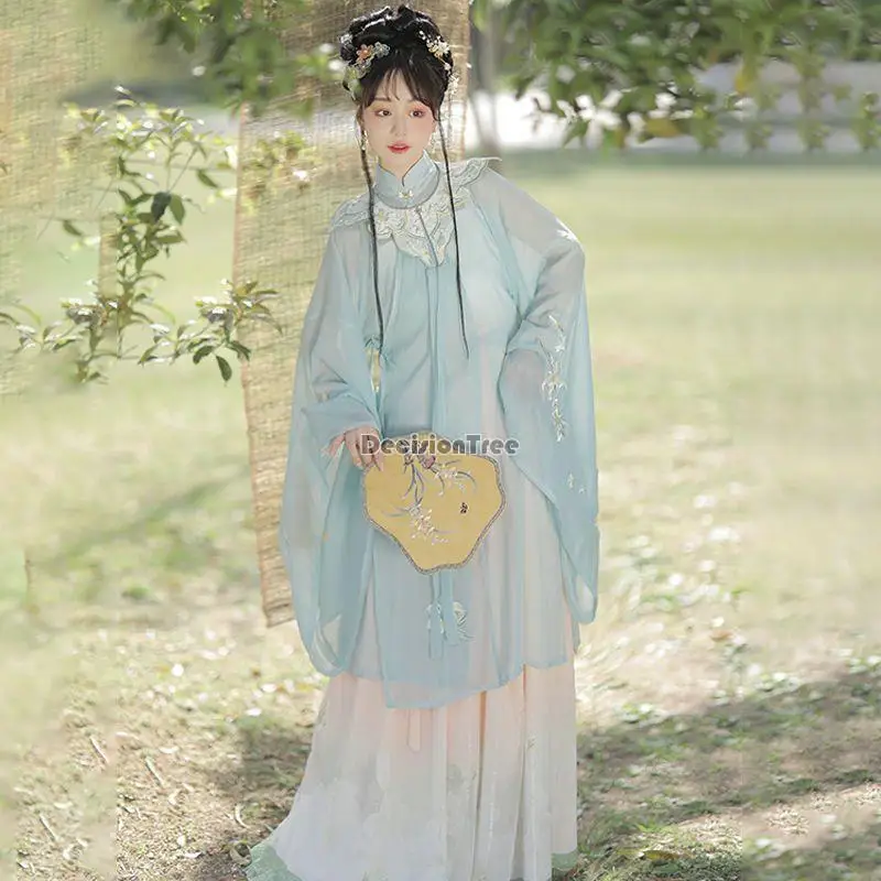 

2022 Chinese traditional hanfu dress women fairy ancient embroidery hanfu set cosplay costume ming dynasty hanfu dress set a165