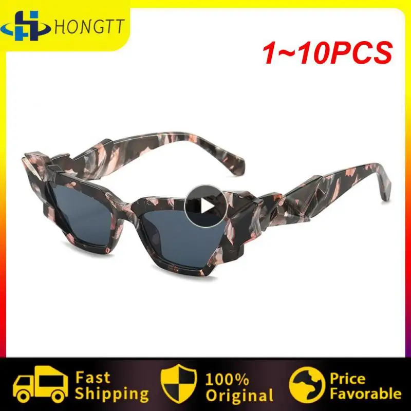 

1~10PCS Fashion Colorful Cat Eye Sunglasses Women Retro Unique Polygon Eyewear Shades UV400 Men Candy Colors Gradient Sun