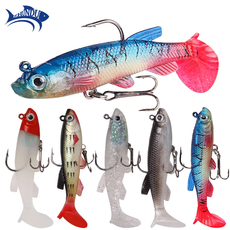 

8.5CM/13G Mino Soft Bait Simulation Fish Bait Trident Hook Artificial Bait Wild Fishing Gear Swing Tail Temptation Bait