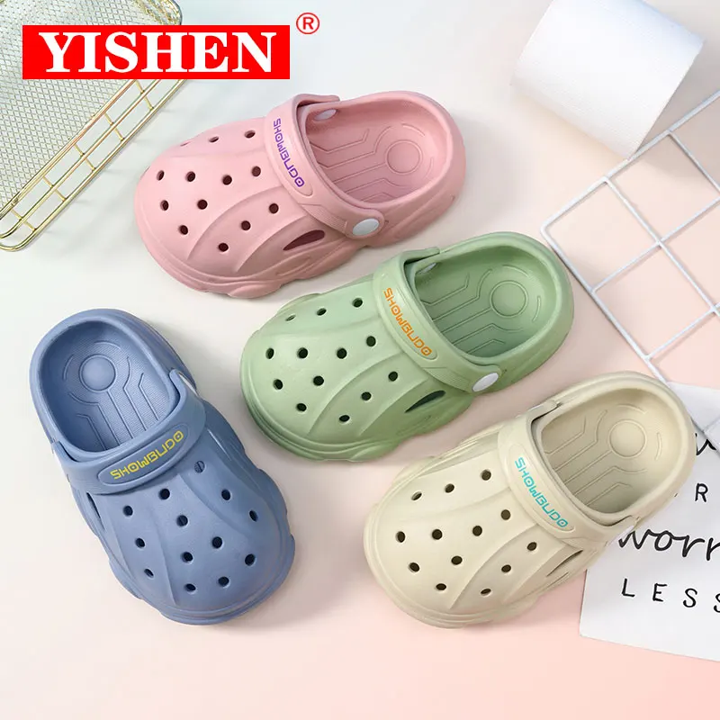 YISHEN Children Kids Sandals Boys Girls Mules Clogs Summer Garden Shoes Beach Slippers Platform Hole Shoes Sandalias Infantiles