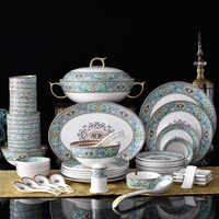 high quality bone china tableware 74 head ceramics tableware bowl set bone china tableware set