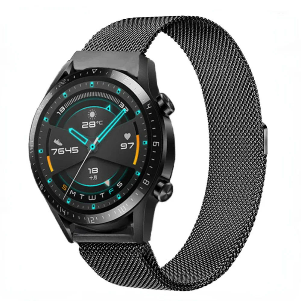 22mm 20mm Milanese Loop Band for Samsung Galaxy Watch 3/4/5/Active 2/Gear S3 Amazfit GTR/GTS Magnetic Wrist Strap Huawei 3/GT 2