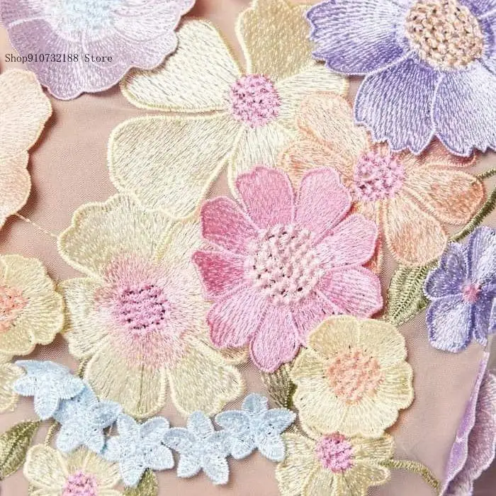 Платье в европейском и американском стиле с цветочной вышивкой