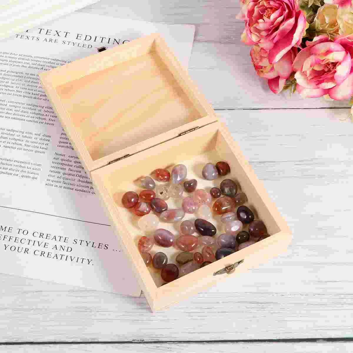 

Box Wooden Wood Jewelry Unfinishedtreasure Gift Boxes Unpaintedtrinket Container Storage Toy Mini Plain Ring Jewellerycase Lock