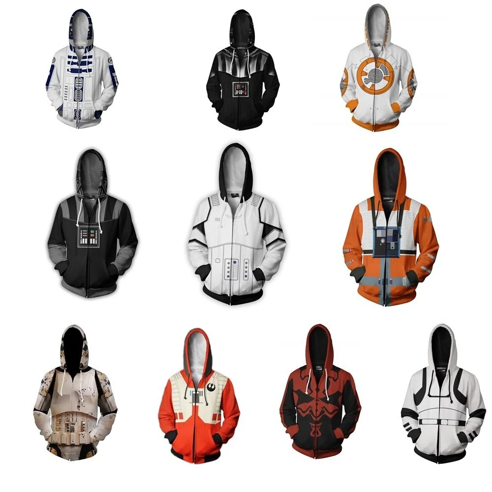 Star Wars Cosplay Costume Hoodies Mandalorian Darth Vader Spring Autumn Jacket Men's Coat for Adult Tops Halloween Party Prop