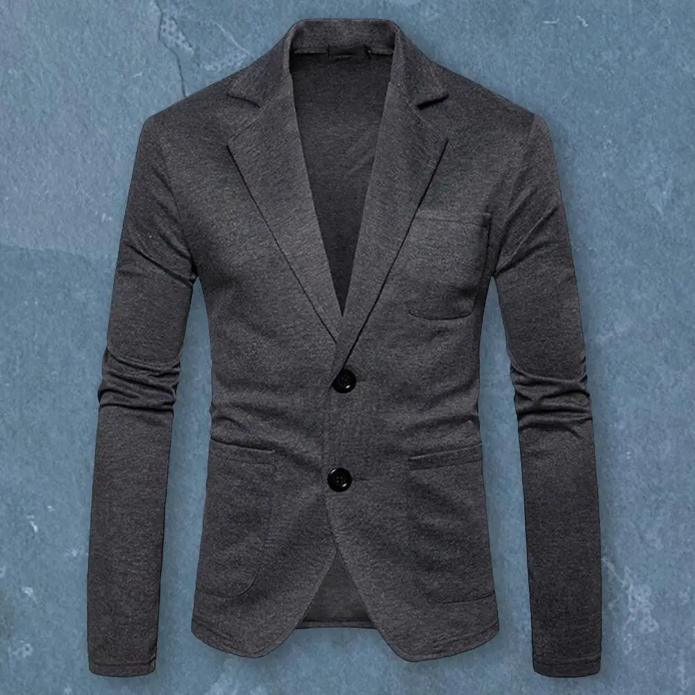 

Formal Business Blazer Male Men Blazer Single Breasted Korean Style Slim Fit Blazer Pockets