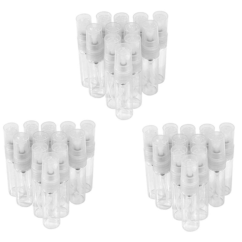 

75Pcs Mini 5Ml Glass Refillable Travel Perfume Empty Bottle Atomizer Pump Spray