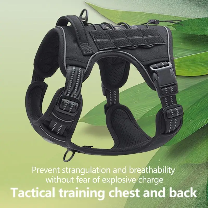 

Reflective Pet Chest and Back Strap with Large Dog Leash - The Ultimate Safety Gear for Your Beloved Canine Companion