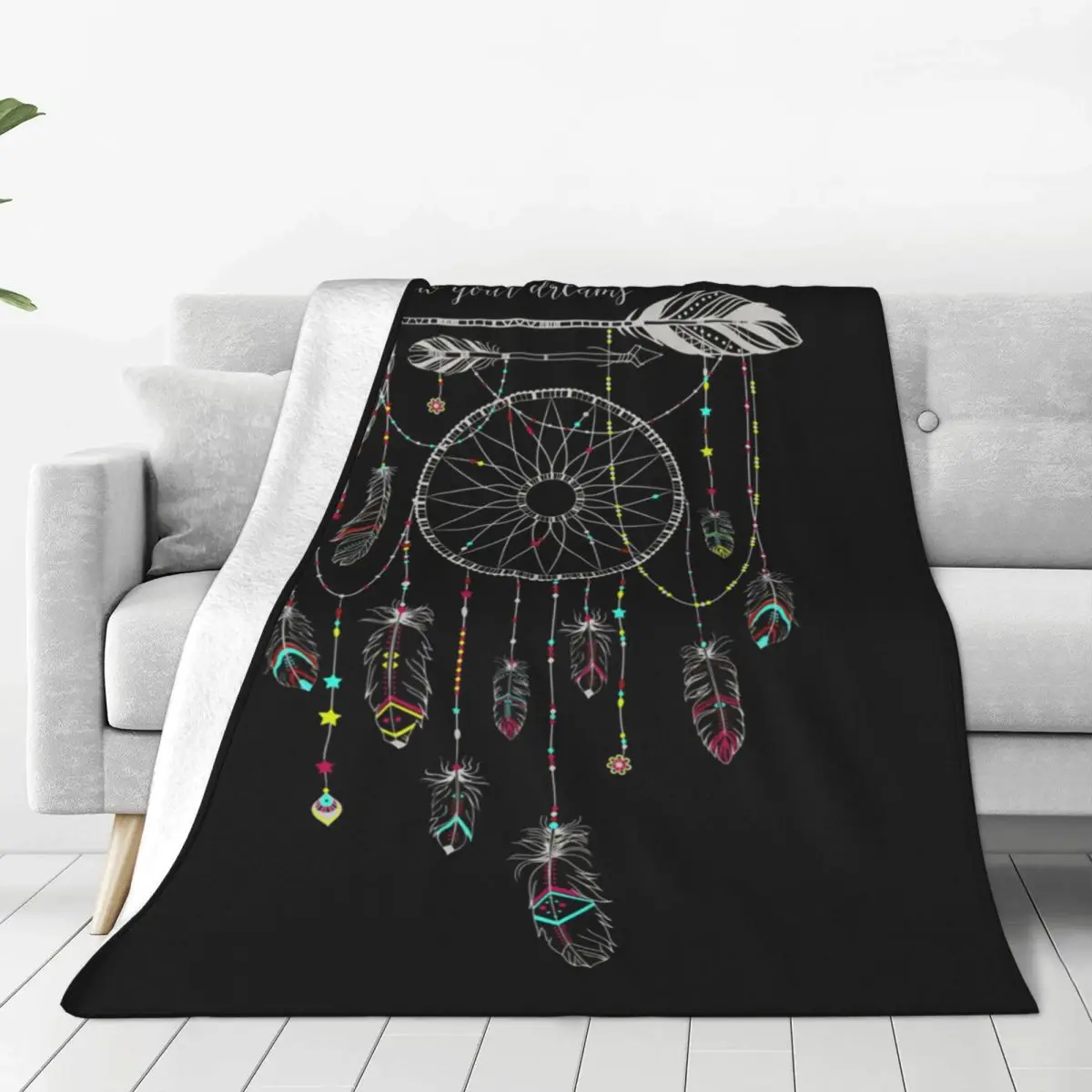 

Follow Your Dreams Soft Flannel Throw Blanket for Couch Bed Warm Blanket Lightweight Blankets for Sofa Travel Blanket