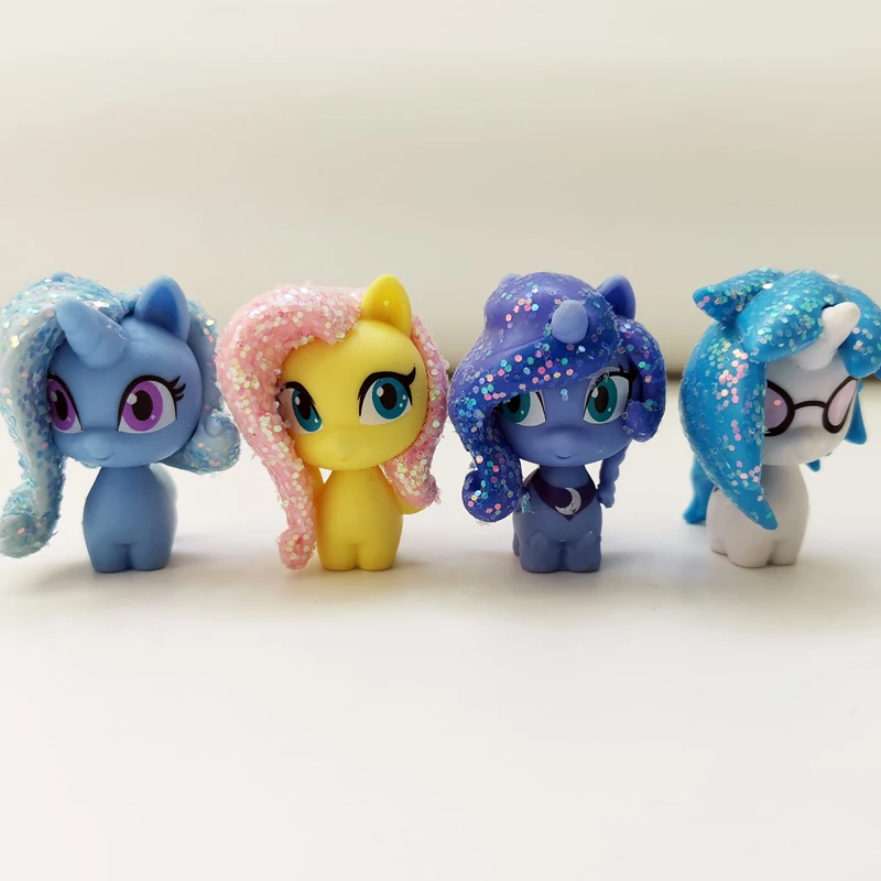 1-4Pcs New Surprise Littles Fat Horse Glitter Pony Unicorn Doll Figure Model Rare Limited Collection Toy Gift For Kid Boy Girl - купить по