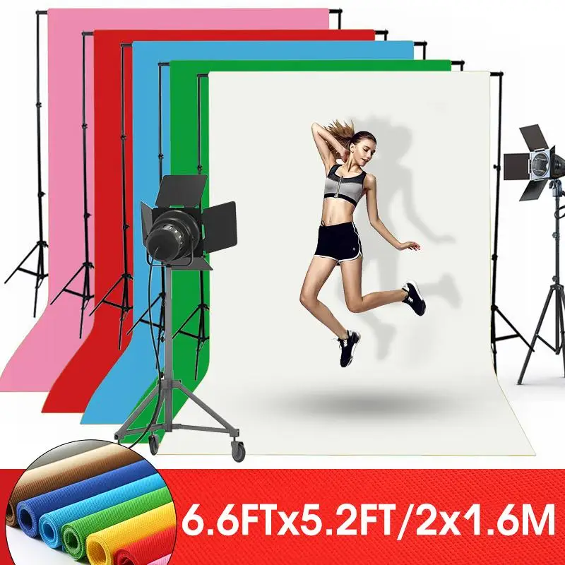 

Photography 1.6/1.5x2M Photo Background Backdrop Green Screen Chroma Key for Photo Studio Background Stand Non Woven 10 Colors