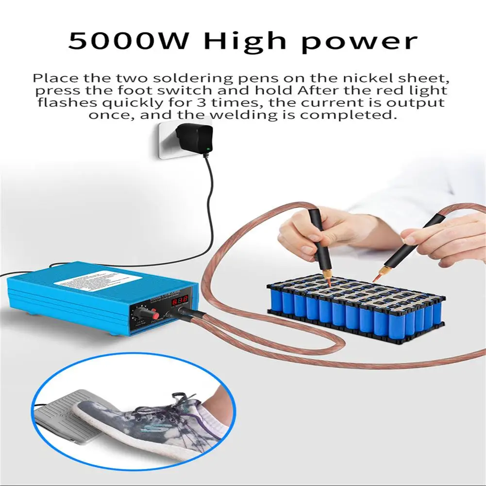 1 Set High Power 5000w Spot Welding Handheld Portable Welding Pen 0-800a Current Adjustable Welders For 18650 Battery enlarge
