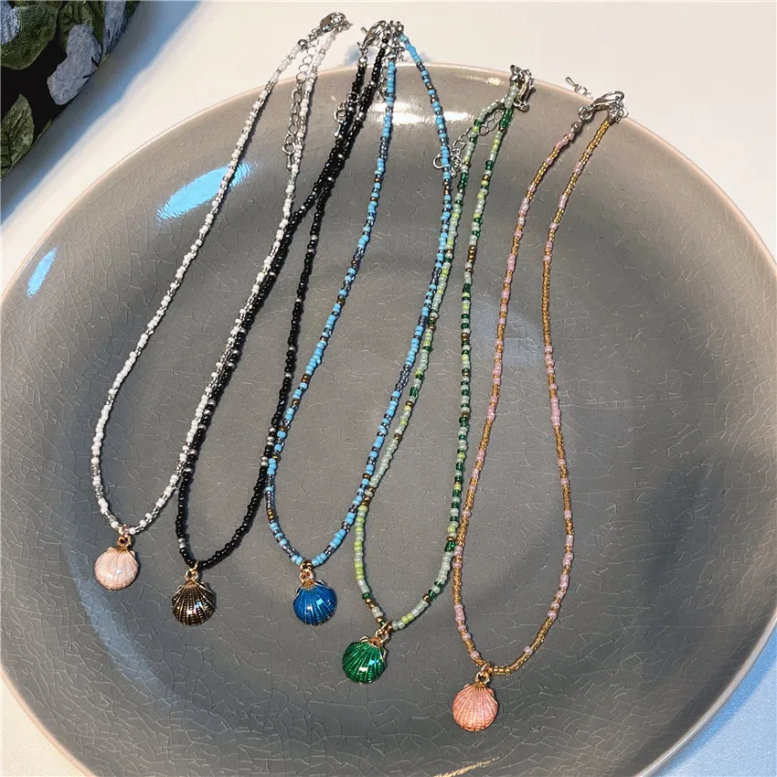 

Spring Summer Makaron Candy Glass Beaded Necklace For women fashion Sweet necklace bracelet Necklace jewelry accessories