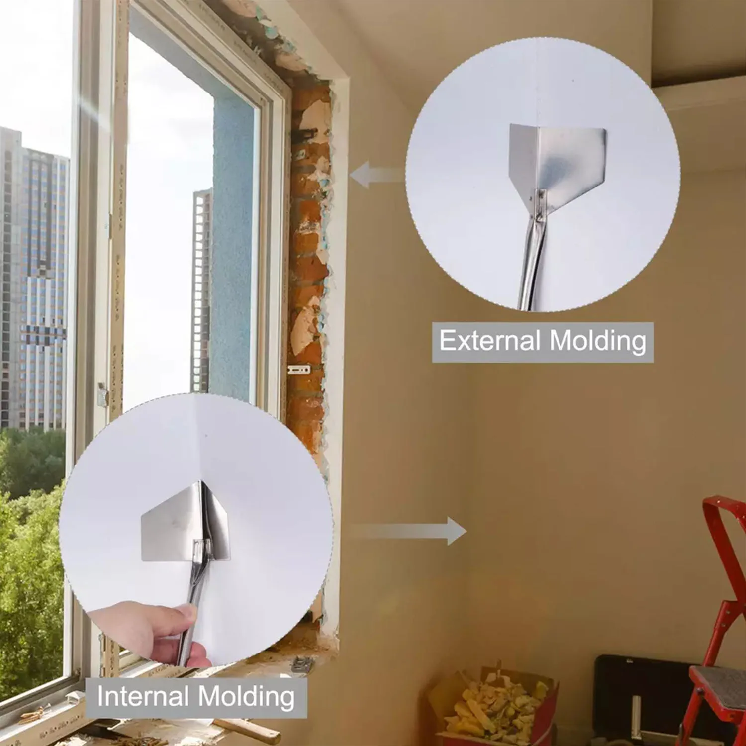 90-градусный внутренний/внешний угловой шпатель скребок для штукатурки