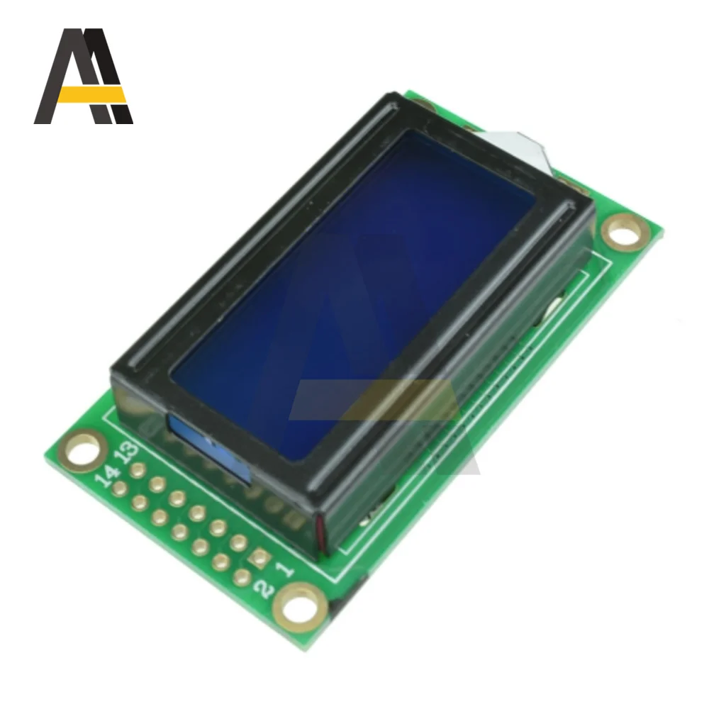

8 x 2 LCD Module 0802 Character Display Screen blue/yellow green SPLC780D 5V Dot Matrix LCD Screen Module