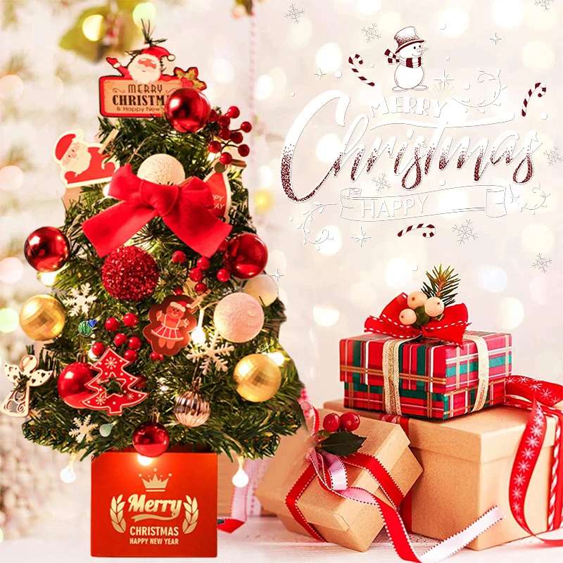 

Мини искусственная Рождественская елка 30/45 см, Настольная елка, светодиодное освещение, украшение для дома, вечеринки, окна, Декор, подарок, ...