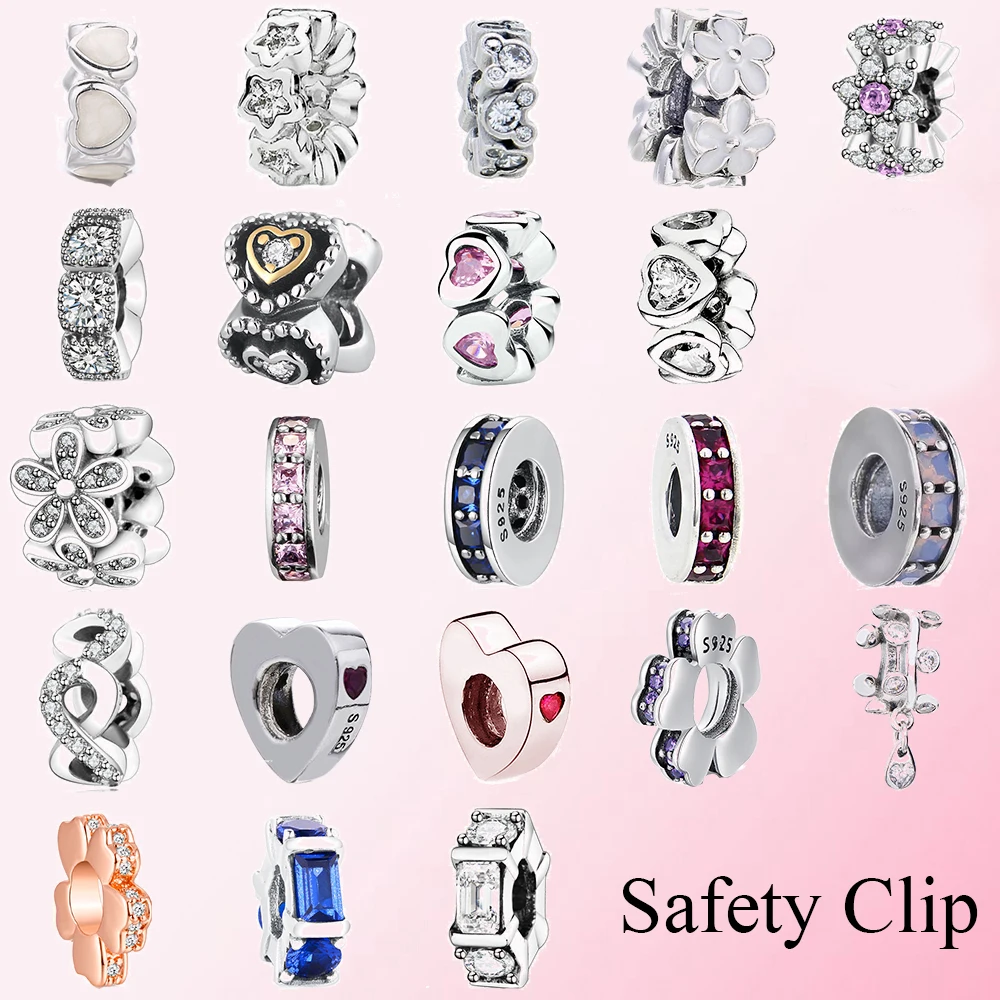 

2019 100% 925 Sterling Silver Classic Heart-shaped Glass Ladies Charm Gasket Bracelet Accessories Gasket Free Shipping Wholesale