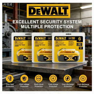 Фото Оригинальный аккумулятор 20V 6.0Ah для электроинструментов, замена для DeWalt DCB184, DCB181, DCB182, DCB200, 20V 6A. №1