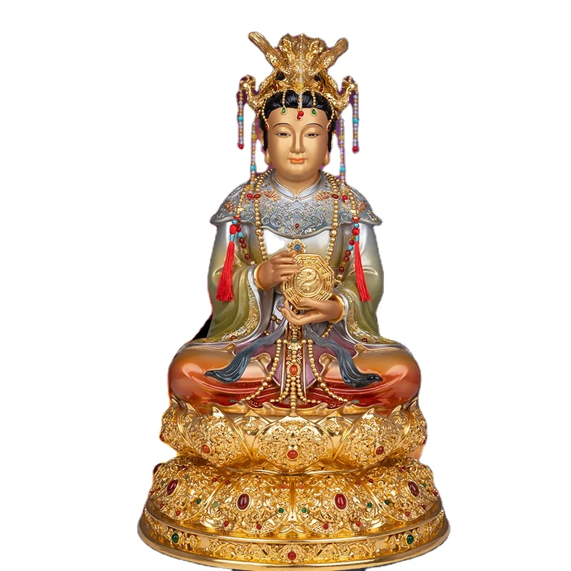 

pure copper paste gold Sanxiao goddess statue Taoist Qiongxiao Yunxiao Bixiao vision empress Taishan grandma