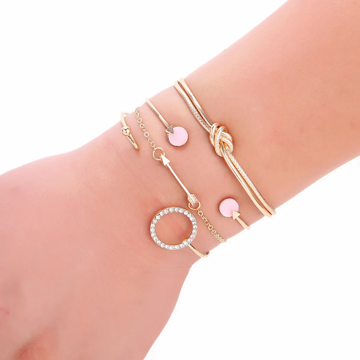 

Jewelry Resin Round Alloy Arrow Bracelet Four-piece Ladies Jewelry Bracelet