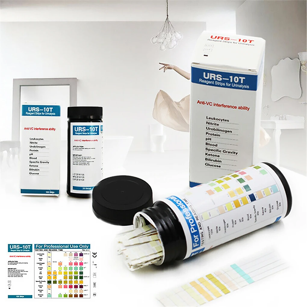 

100pcs Urine Test Strips Urinalysis Reagent Paper PH Value Test Stripes for Hospital Sports