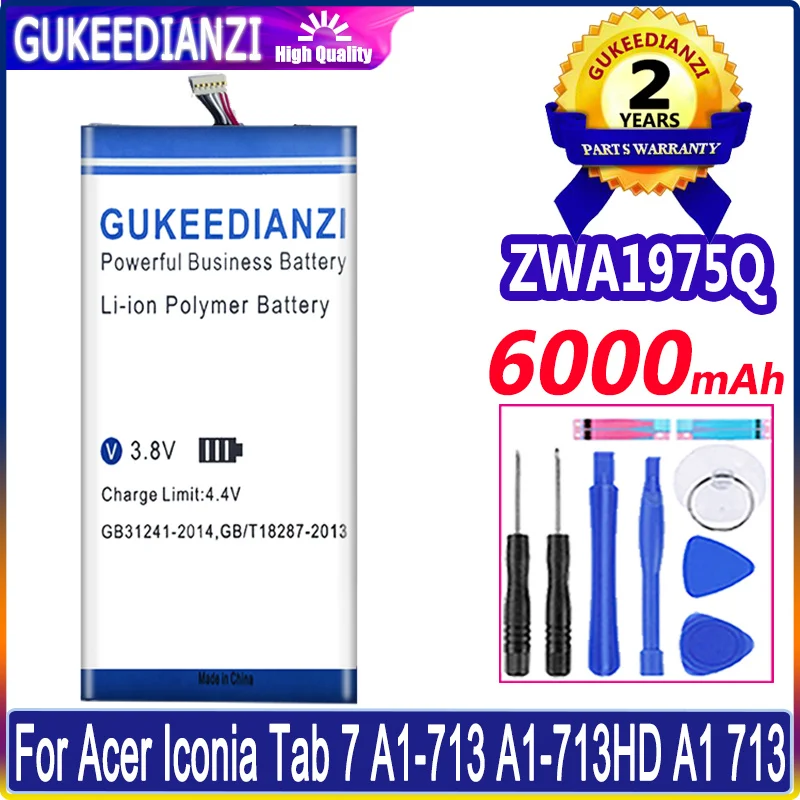 

ZAW1975Q Tablet 6000mAh High Capacity Battery For ACER Iconia Tab 7 A1-713 A1-713HD 1/ICP3/6 1/127 LZ ZWA1975Q Bateria