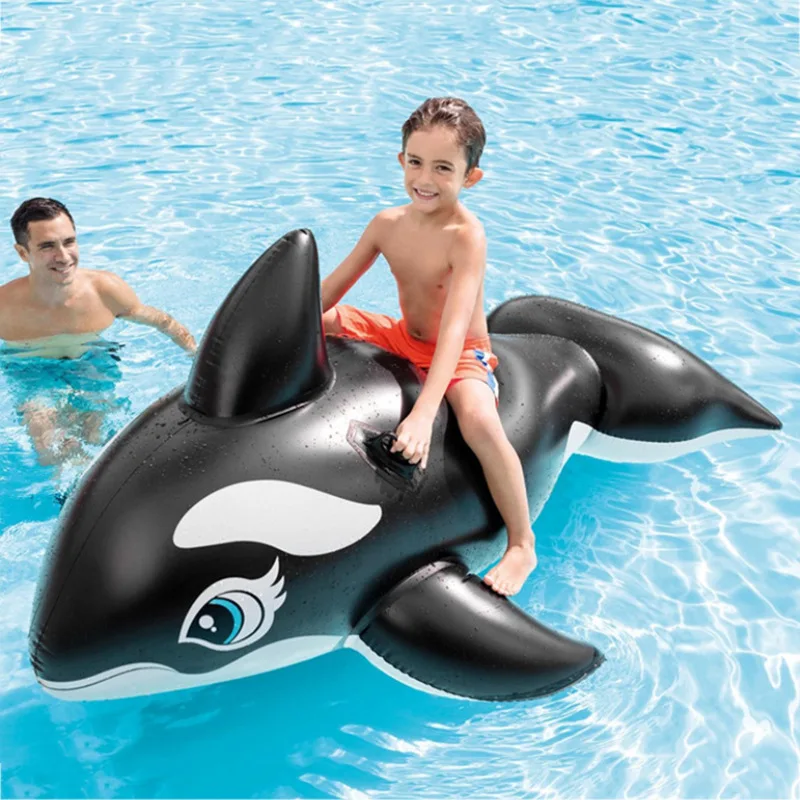 

Large black whale ride on children's water inflatable toys adult large swimming swimming gear surprise gifts for boys and girls