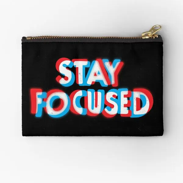 

Чехлы на молнии с надписью «Stay Focus», косметика, Женский Карманный Кошелек, Упаковочная Сумка, мужское хранение ключей, нижнее белье, искусственная монета