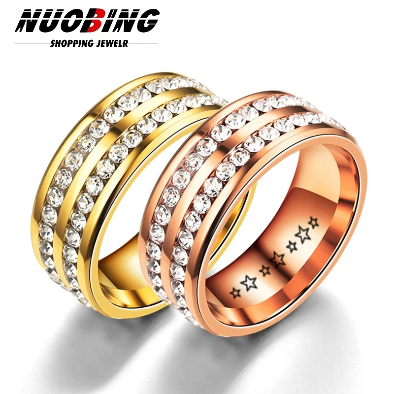 Женское Обручальное кольцо с кристаллами ярким круглым цирконием роскошное