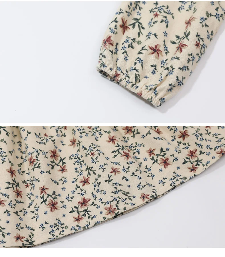 Милое летнее детское платье с длинными рукавами и цветочным принтом