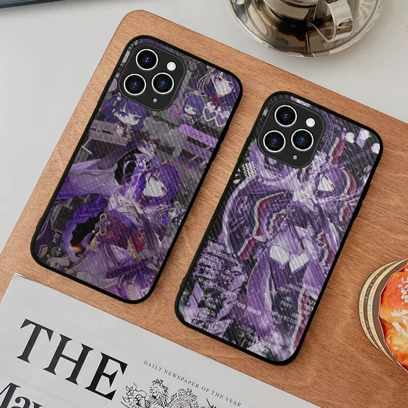 

Genshin Impact Raiden Shogun Phone Case Hard Leather Case for iPhone 11 12 13 Mini Pro Max 8 7 Plus SE 2020 X XR XS Coque