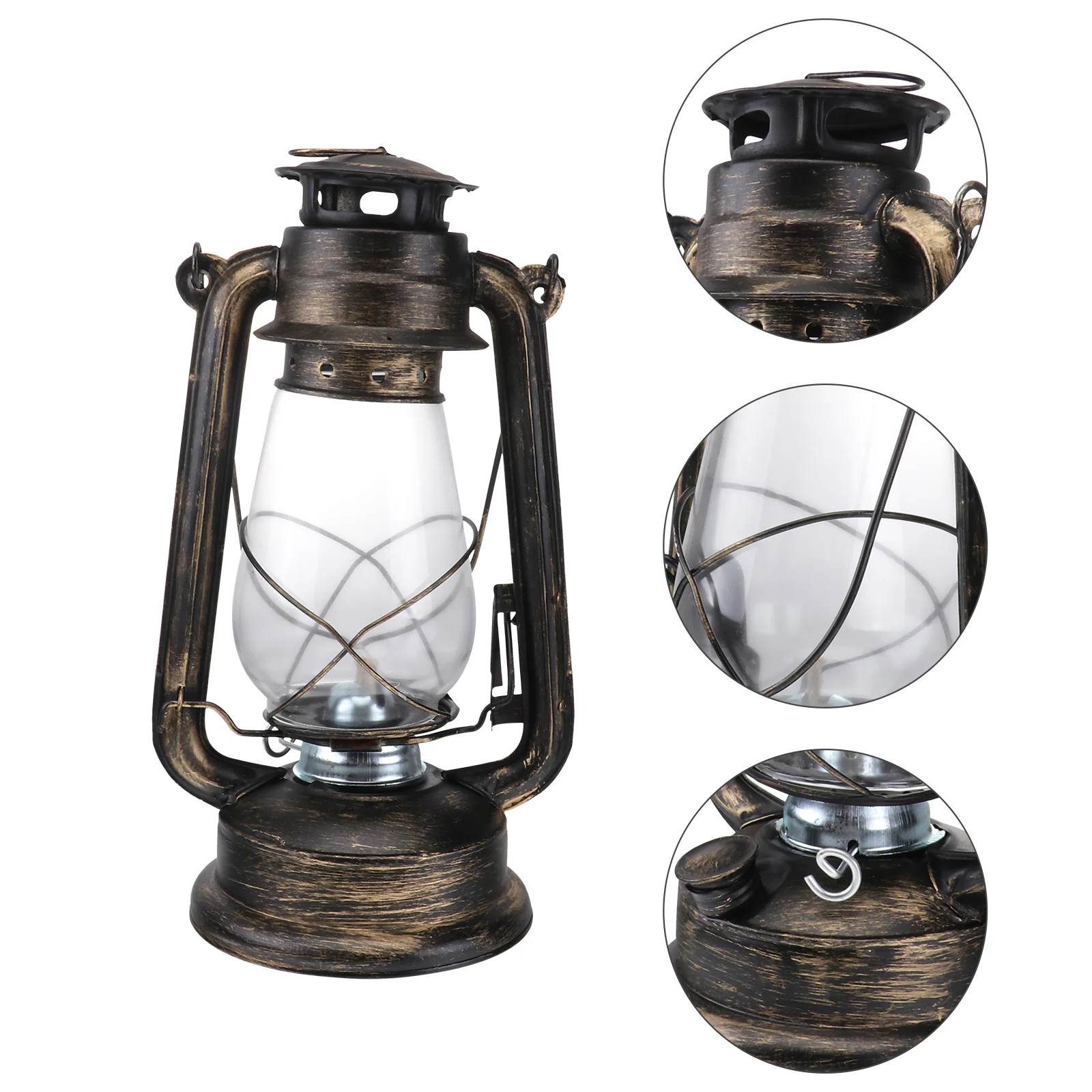 

Retro Iron Kerosene Lamp Portable Hanging Lantern Outdoor Camping Light (Bronze)