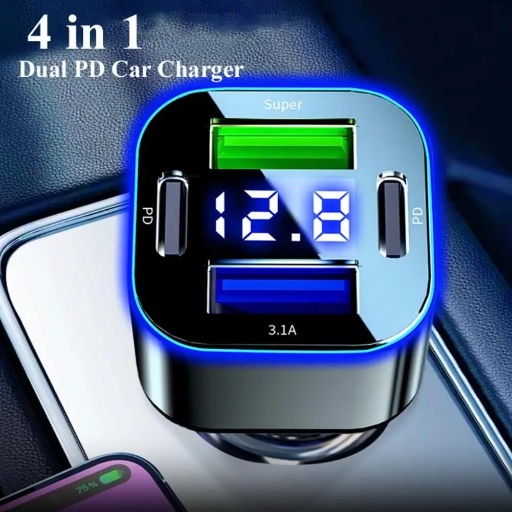 Автомобильное зарядное устройство 4 в 1 250 Вт USB Type-C 5 портов