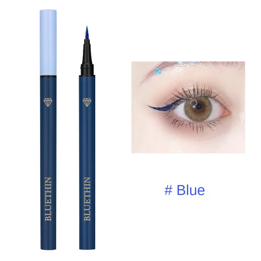 

2 Colors Matte Liquid Eyeliner Waterproof Lasting Blue Black Sweatproof Quickily Drying Eye Liner Pencil Eyes Makeup Cosmetics