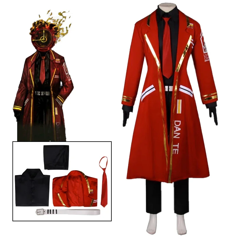 Игра Limbus Company Dante DURANTE костюмы для косплея аниме униформа одежда длинная красная
