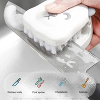 1pcs u shaped cleaner brush for knife and cutlery home kitchen cleaning brushes bristle scrub replaceable brush head