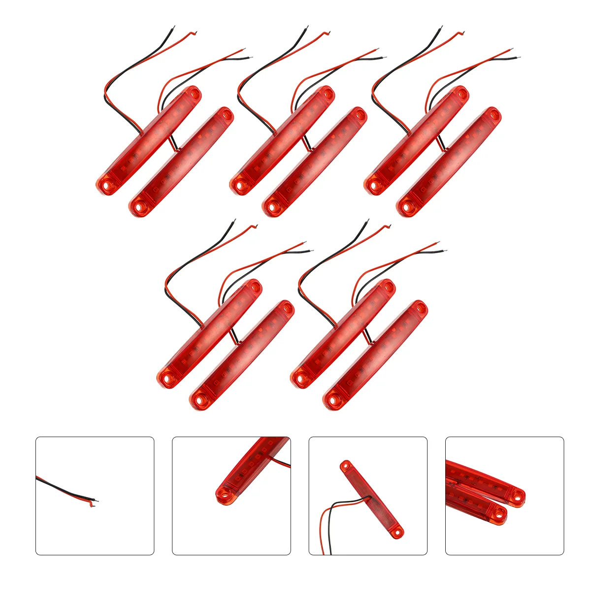 

10 Pcs Boat Side Lights Trailer Marker Truck Turn Signal LED Label Ship Plastic Cob