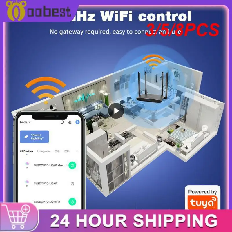 

3/5/8PCS Led Dimmer Controller Wireless App Control Wifi Rgb Dimmable Brightness Adjustable Tuya Strip Light Switch