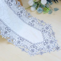 2022 new embroidery lace satin tablecloth table flag tablecloth party decoration for new year tea party wedding home decor